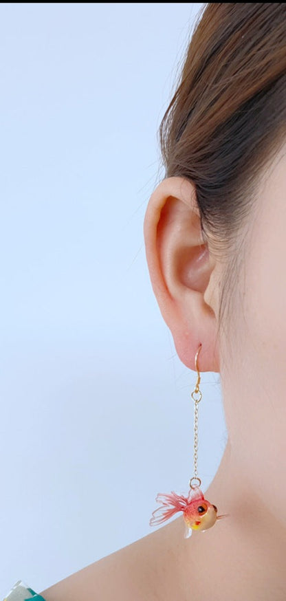 Irregular Goldfish Bubble Dangle Earrings - Floral Fawna