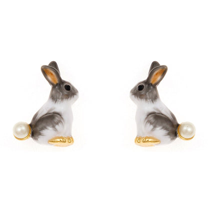 Bunny Pearl Stud Earrings - Floral Fawna