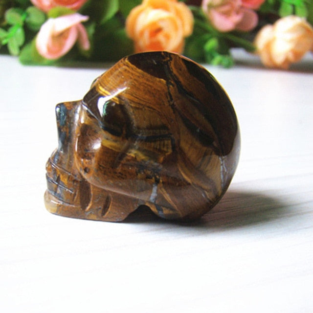 Natural Healing Crystal Minature Skulls - Floral Fawna