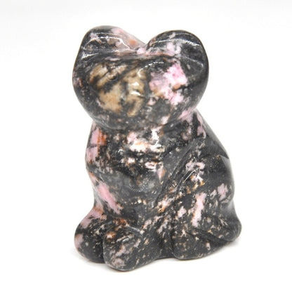 Carved Cat Crystal - Floral Fawna