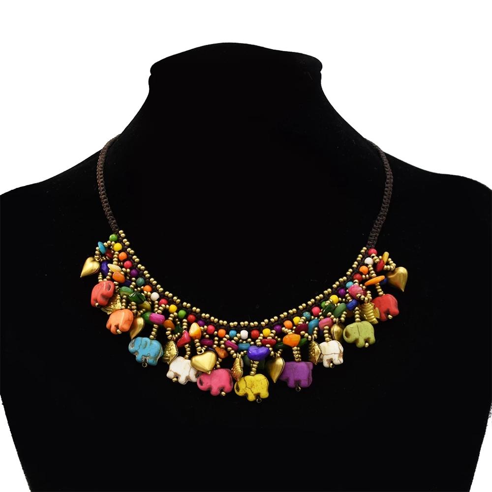 Rainbow Elephant Necklace - Floral Fawna