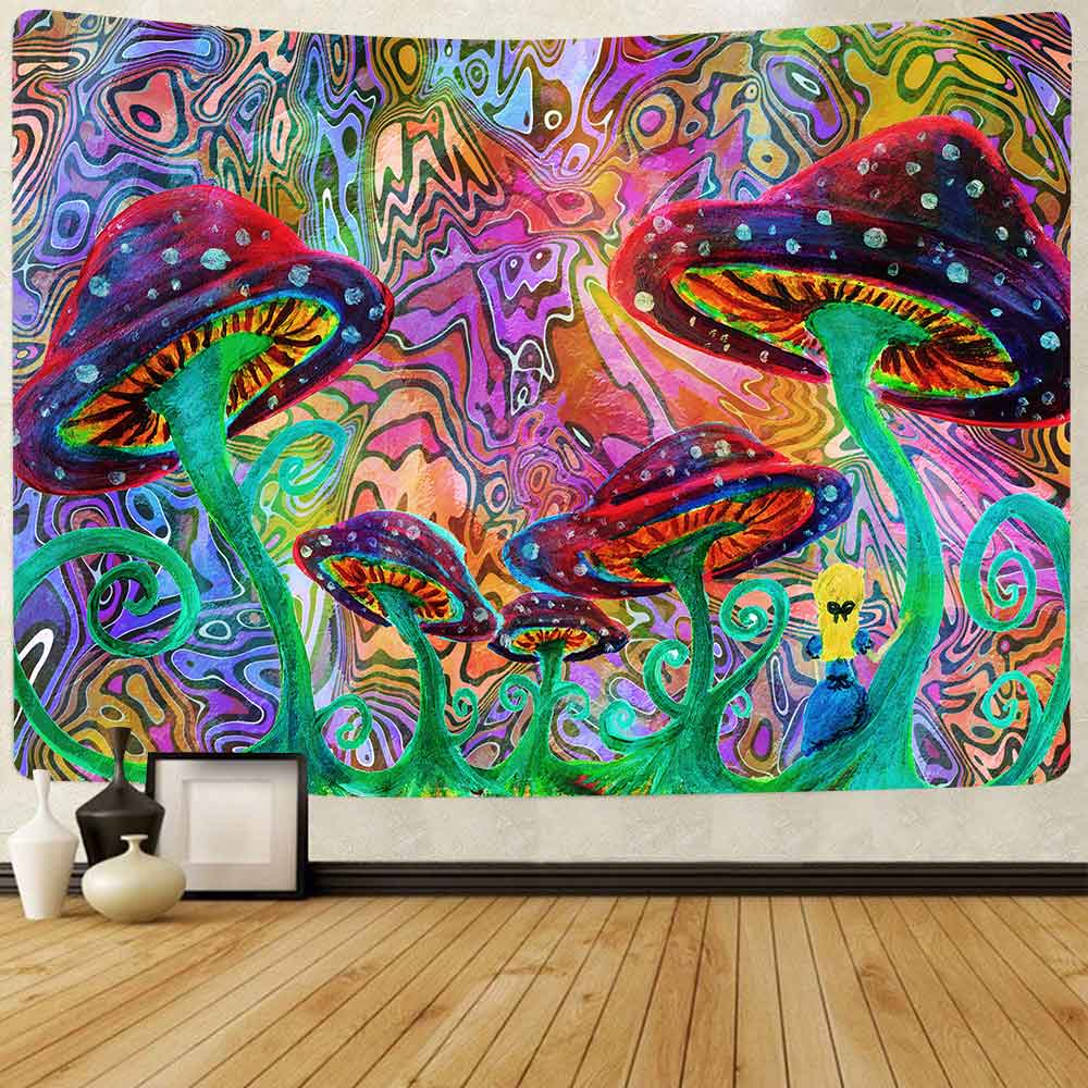 Psychedelic Shrooms Abstract Wall Hanging - Floral Fawna