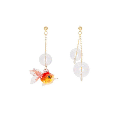 Irregular Goldfish Bubble Dangle Earrings - Floral Fawna