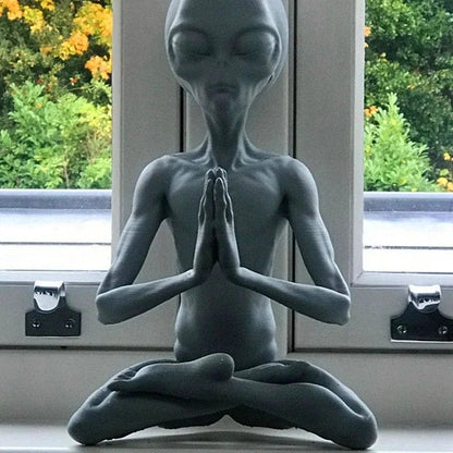 Meditating Alien Statue - Floral Fawna