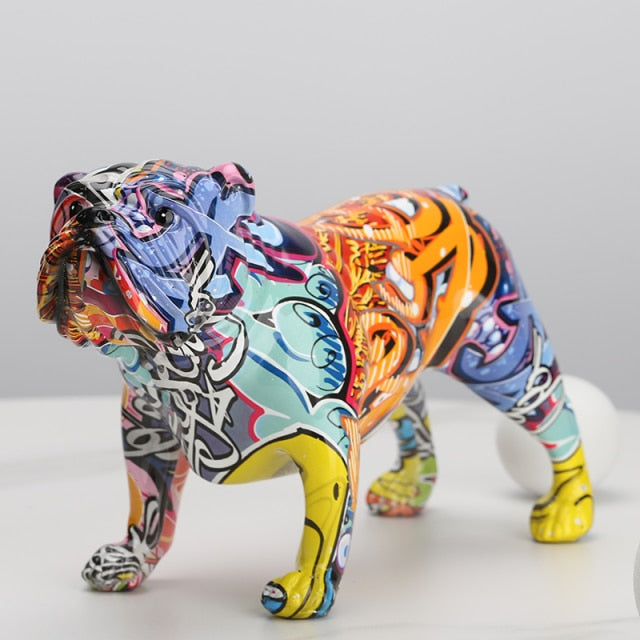 Modern Graffiti English Bulldog Ornament - Floral Fawna