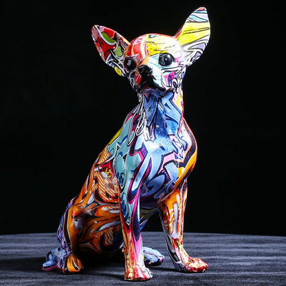 Abstract Chihuahua Statue - Floral Fawna