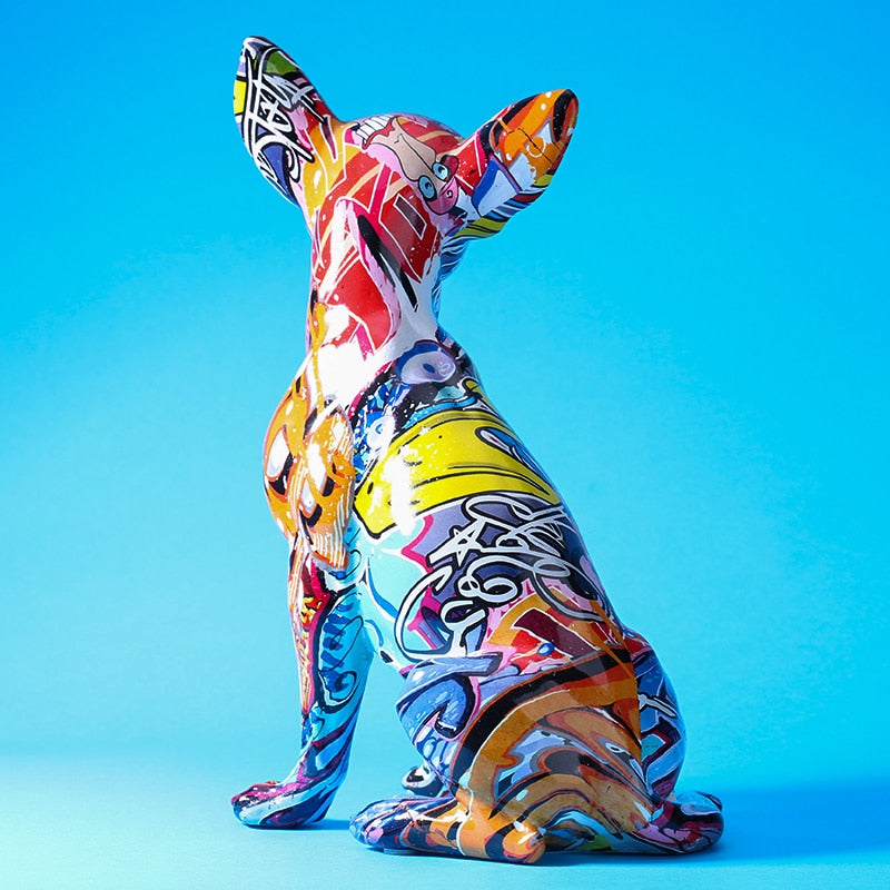 Abstract Chihuahua Statue - Floral Fawna