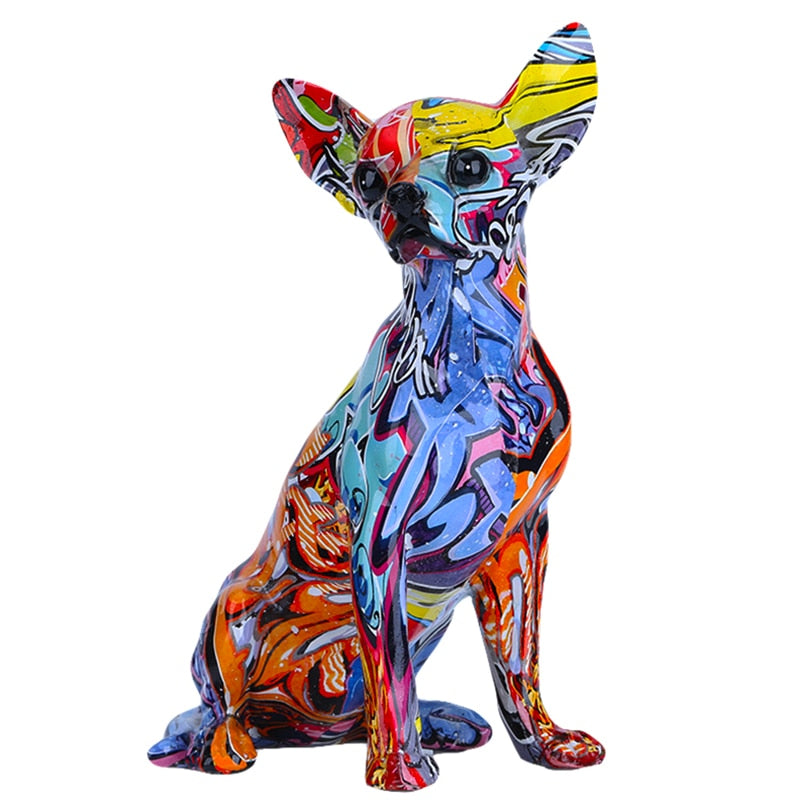 Abstract Chihuahua Statue - Floral Fawna