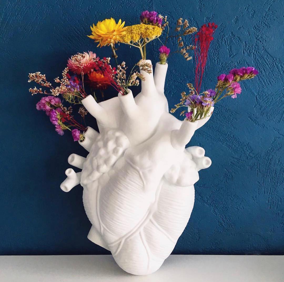 Anatomical Heart Shape Flower Vase - Floral Fawna