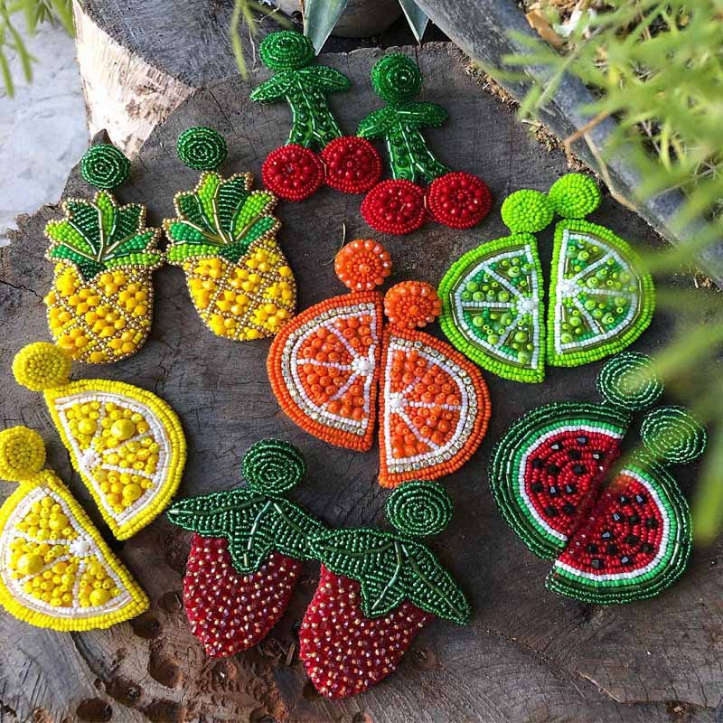 Ethnic Fruit Earrings - Floral Fawna