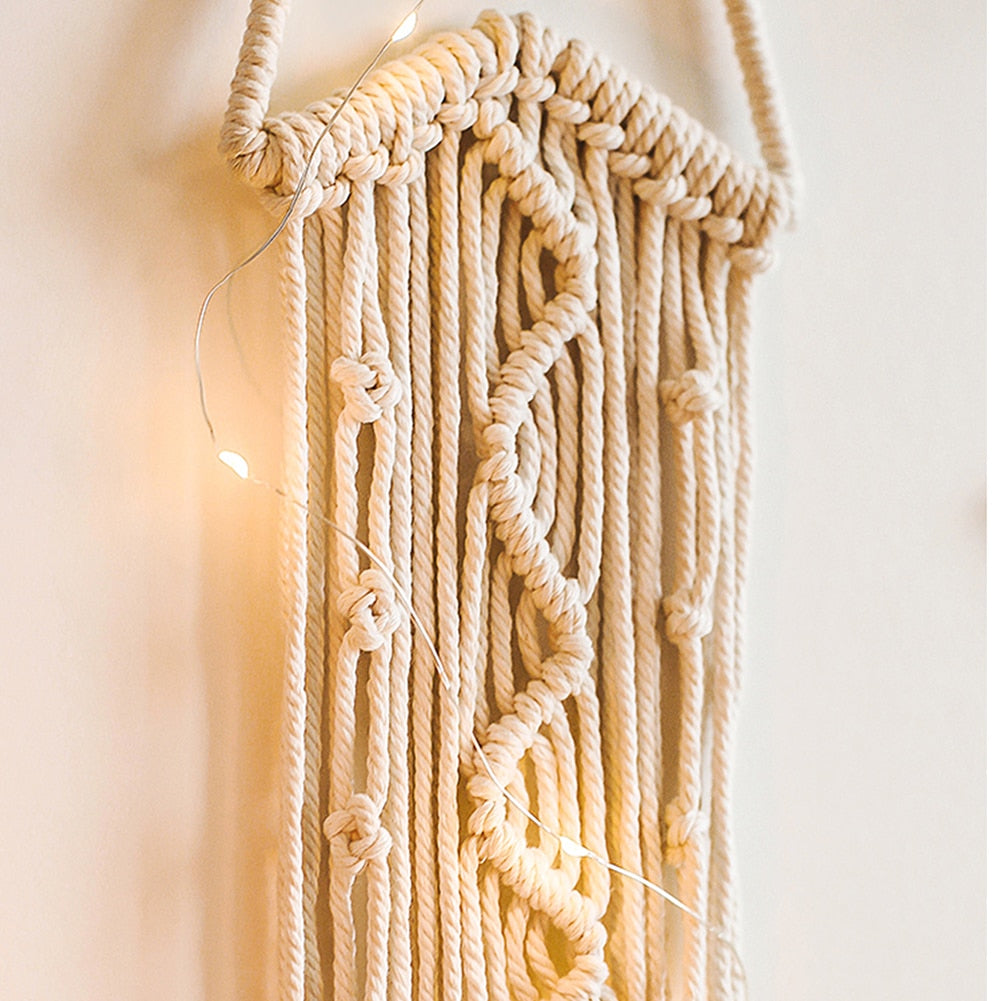 Handmade Moon Or Star Macrame Wall Hanging - Floral Fawna