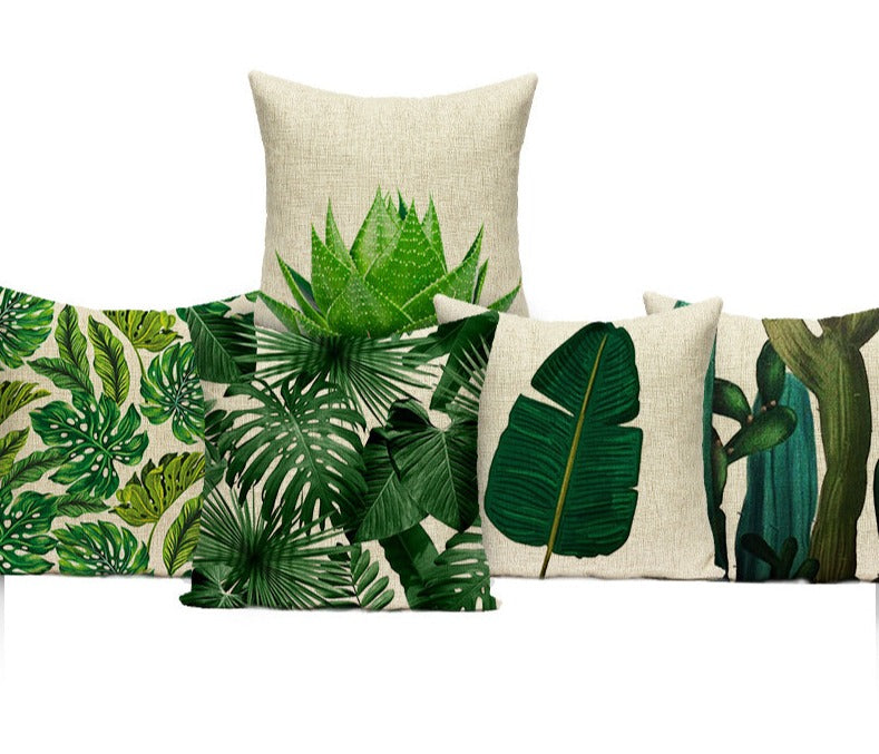 Palm Leaf Cushion Covers - Floral Fawna