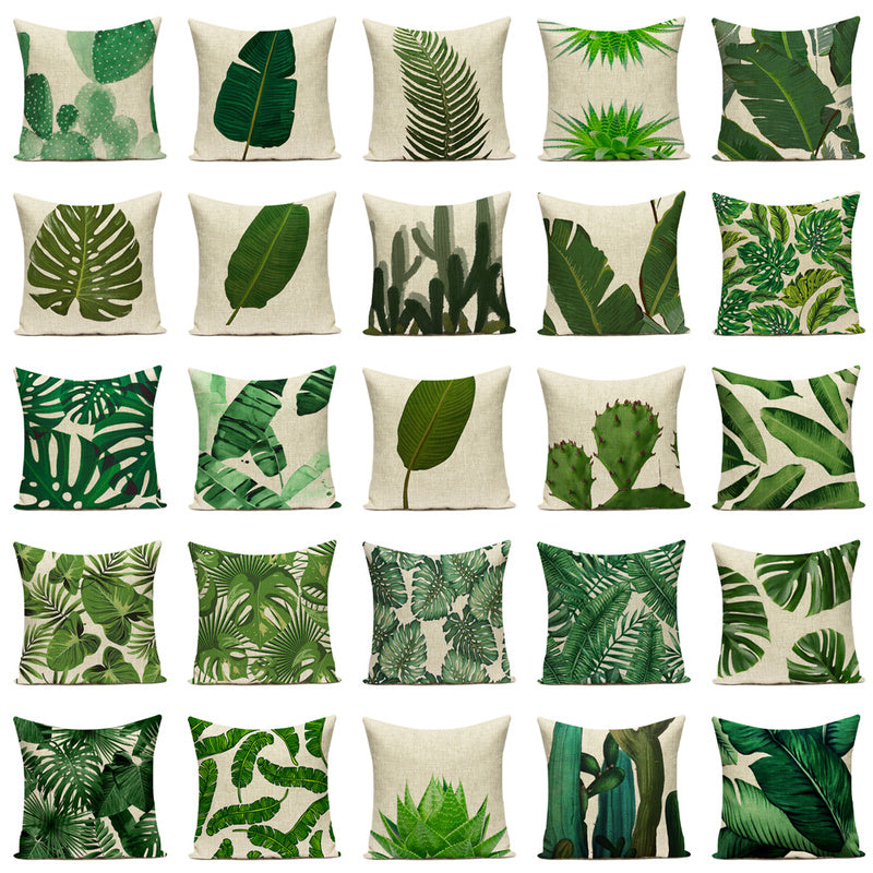 Palm Leaf Cushion Covers - Floral Fawna