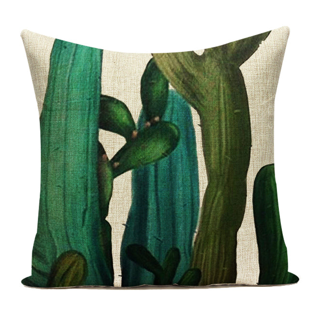 Palm Leaf Cushion Covers - Floral Fawna