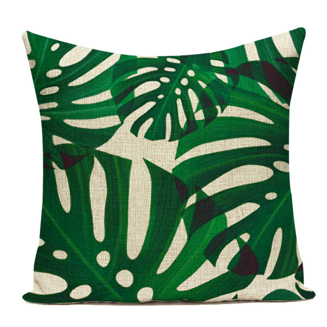 Palm Leaf Cushion Covers - Floral Fawna