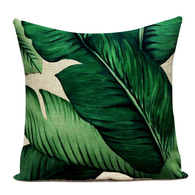 Palm Leaf Cushion Covers - Floral Fawna