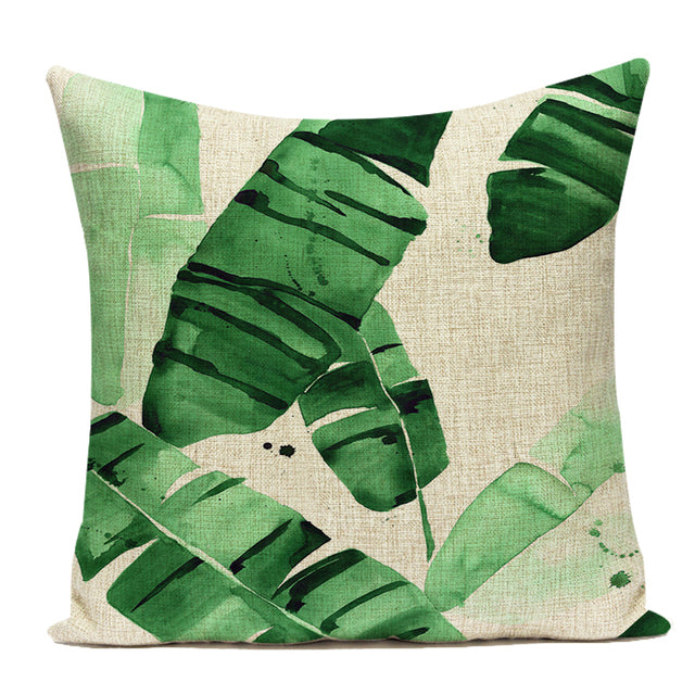 Palm Leaf Cushion Covers - Floral Fawna