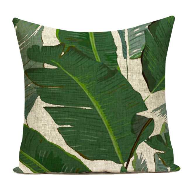 Palm Leaf Cushion Covers - Floral Fawna