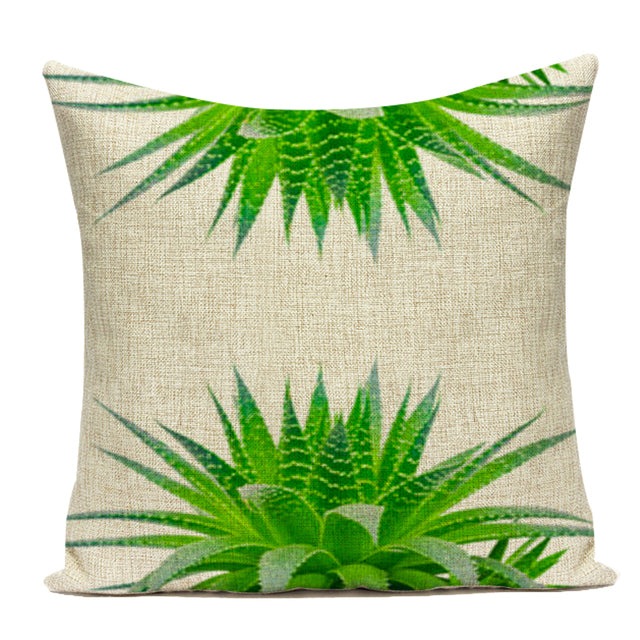 Palm Leaf Cushion Covers - Floral Fawna