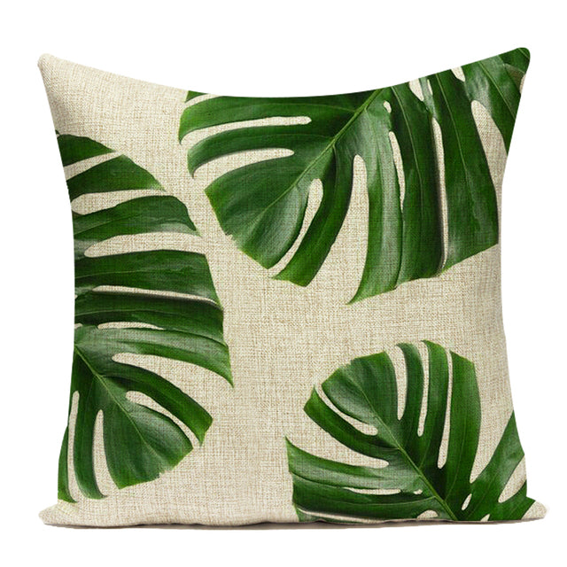 Palm Leaf Cushion Covers - Floral Fawna