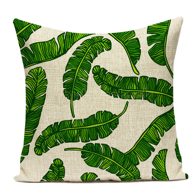 Palm Leaf Cushion Covers - Floral Fawna