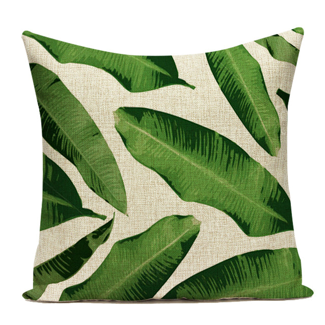 Palm Leaf Cushion Covers - Floral Fawna