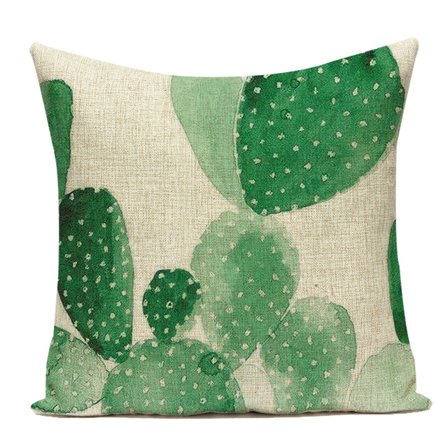 Palm Leaf Cushion Covers - Floral Fawna