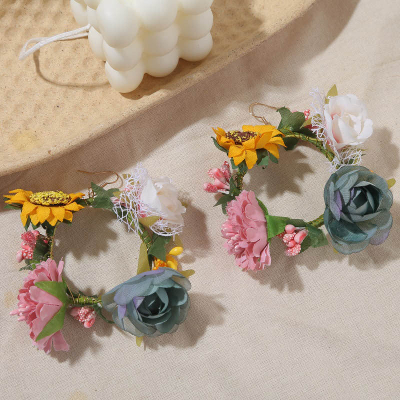 Bohemian Statement Flower Earrings - Floral Fawna