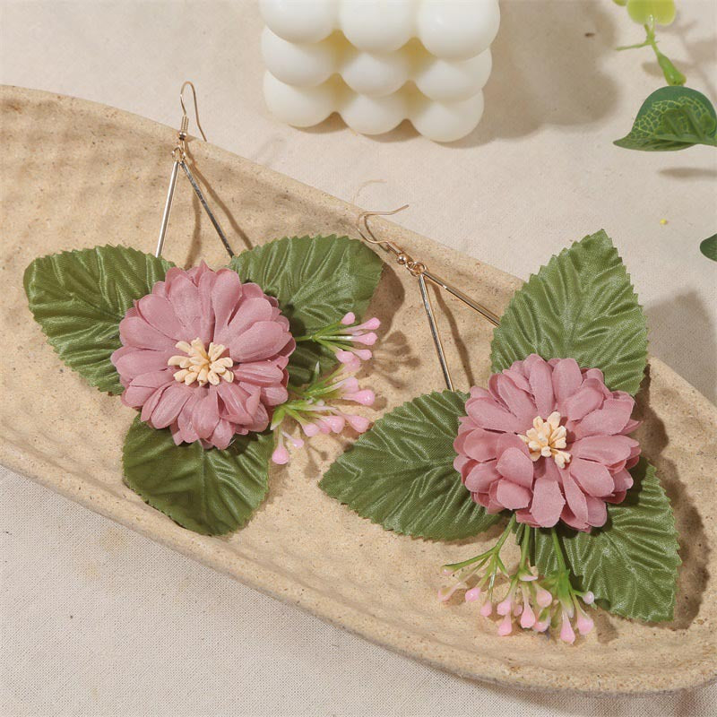 Bohemian Statement Flower Earrings - Floral Fawna