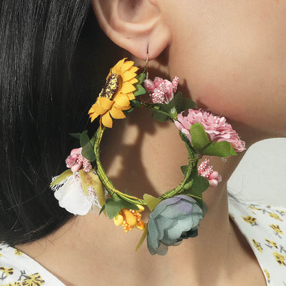 Bohemian Statement Flower Earrings - Floral Fawna