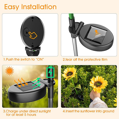 2 Pack LED Sunflower Garden Lights - Floral Fawna