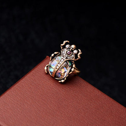 Abalone Beetle Ring - Floral Fawna