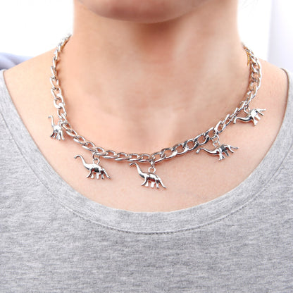 Brachiosaurus Chain Necklace - Floral Fawna