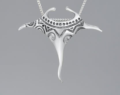 Sterling Silver Manta Ray Necklace - Floral Fawna