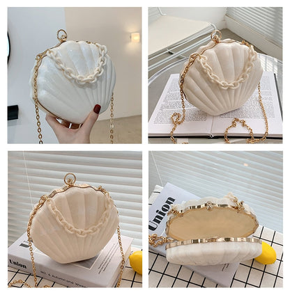 Marble Shell Clutch Bag - Floral Fawna