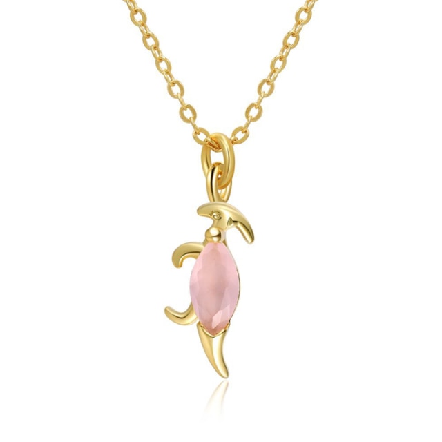 Dainty Dinosaur Necklace - Floral Fawna