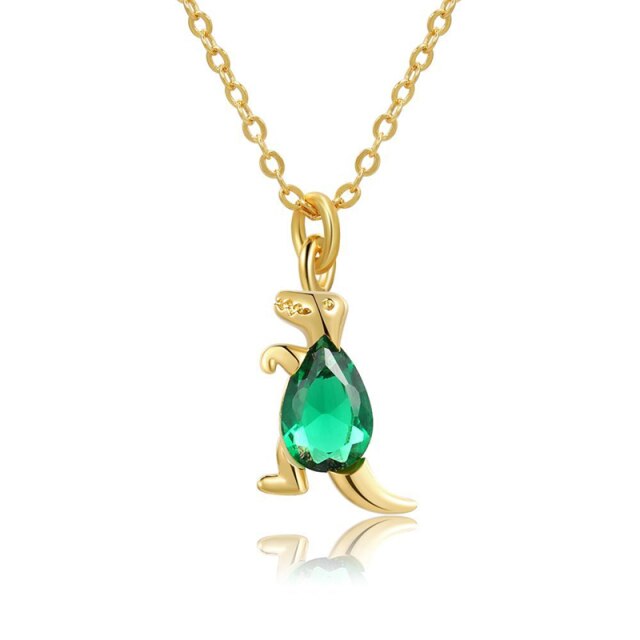 Dainty Dinosaur Necklace - Floral Fawna