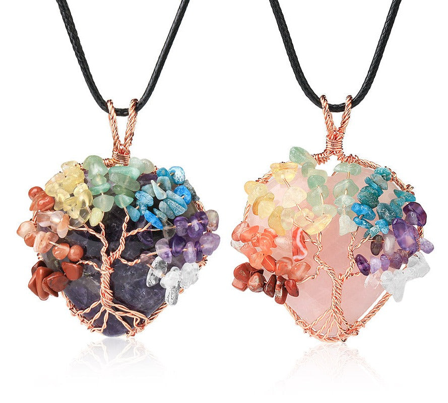 Tree Of Life Stone Necklace - Floral Fawna