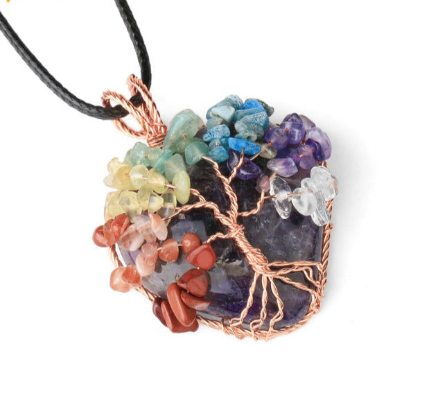 Tree Of Life Stone Necklace - Floral Fawna