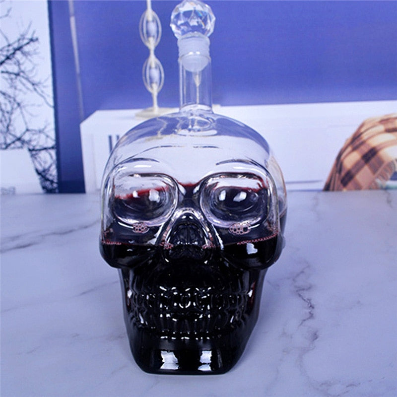 Glass Skull Decanter - Floral Fawna