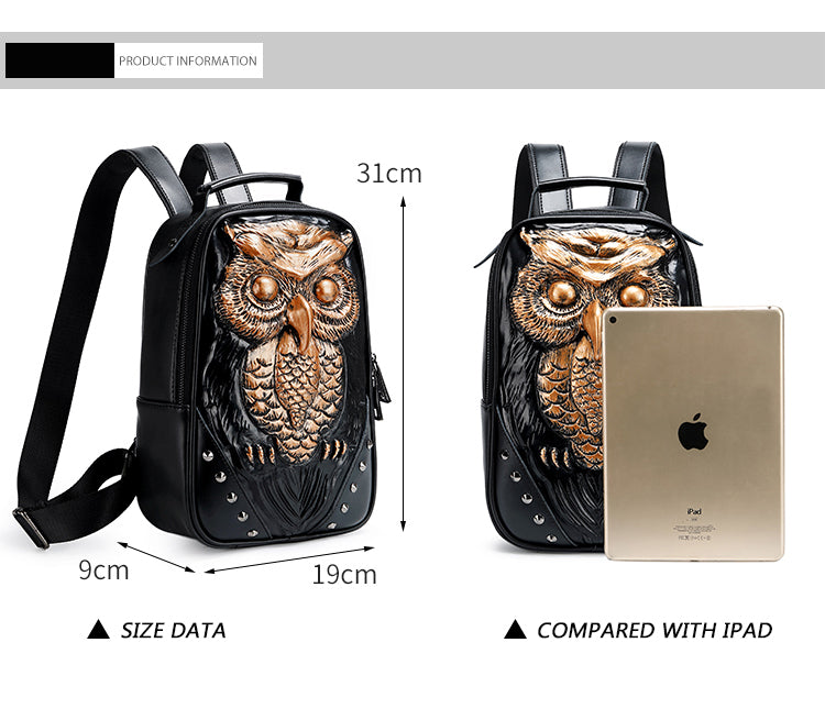 3D Owl Backpack - Floral Fawna