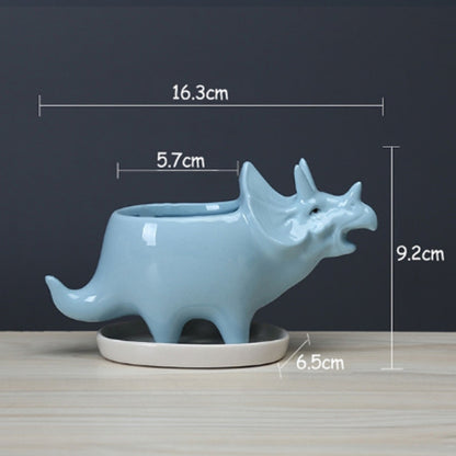 Ceramic Triceratops Planters - Floral Fawna