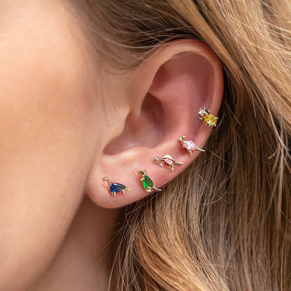 Dainty Dino Earrings - Floral Fawna