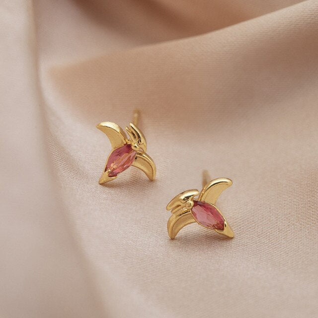 Dainty Dino Earrings - Floral Fawna