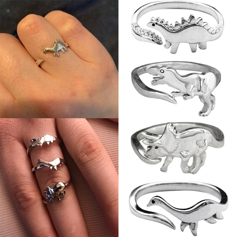 Dinosaur Adjustable Ring - Floral Fawna