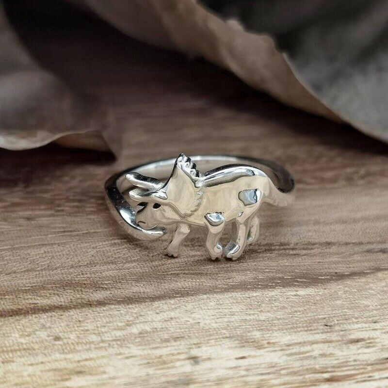 Dinosaur Adjustable Ring - Floral Fawna