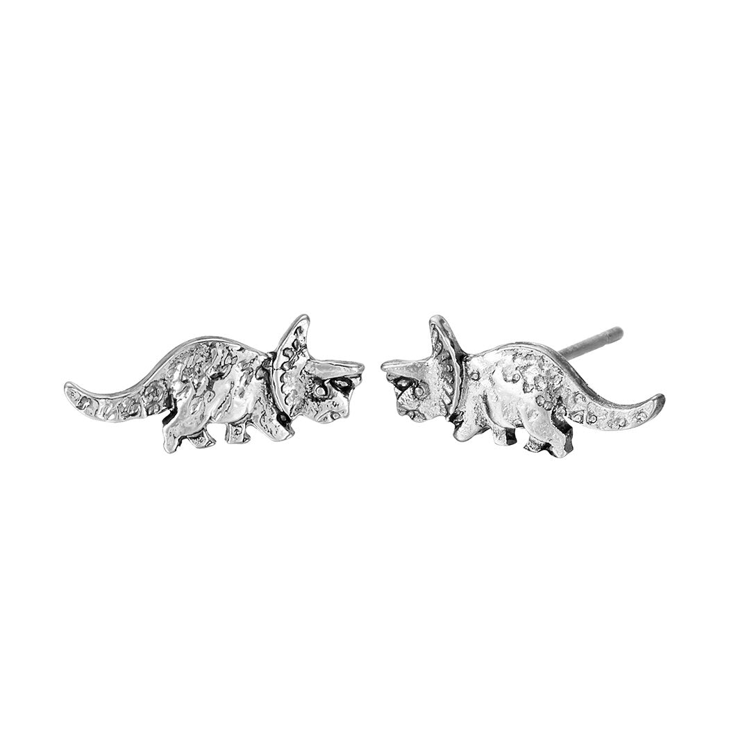 Triceratops Dinosaur Earrings - Floral Fawna