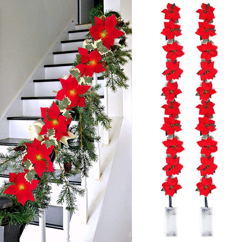 LED Christmas Holly &amp; Amaryllis Flowers - Floral Fawna