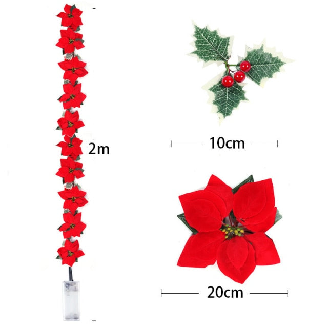 LED Christmas Holly &amp; Amaryllis Flowers - Floral Fawna