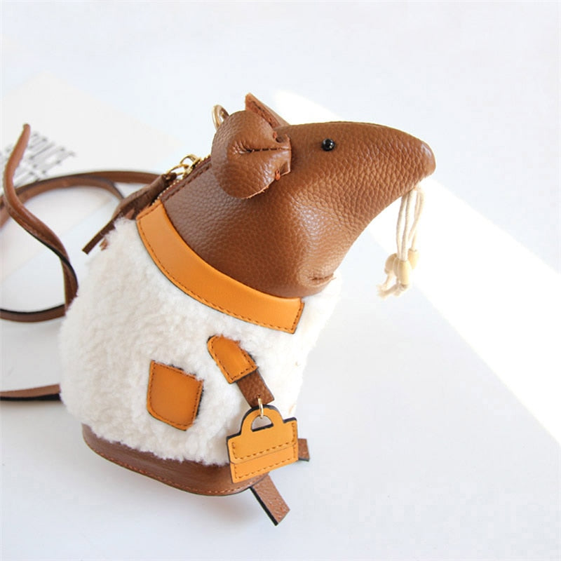 Fluffy Mouse Handbag - Floral Fawna